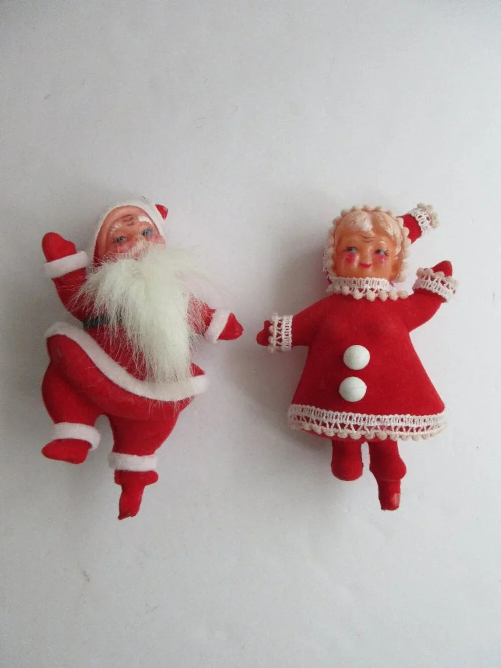 Santa & Mrs Claus Flocked Dancing Blow Mold Figurines 6